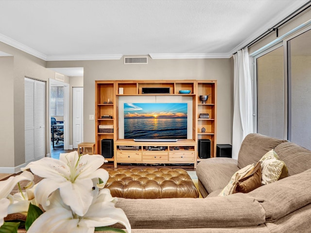 2 Renaissance Way Unit 302, Boynton Beach, FL 33426 - living room featuring crown molding and baseboards