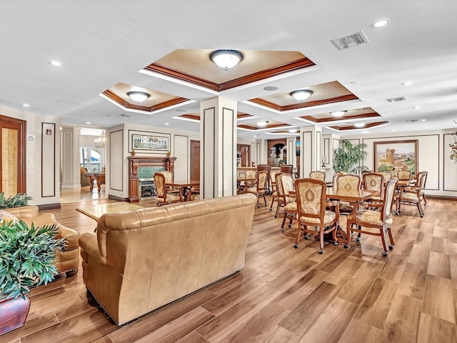 2 Renaissance Way Unit 302, Boynton Beach, FL 33426 - community lobby featuring coffered ceiling, crown molding, and recessed lighting