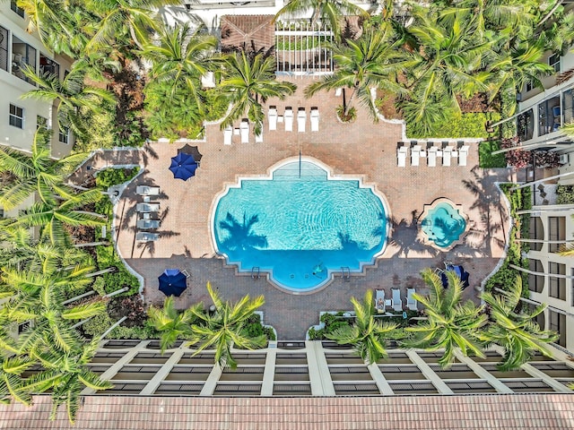 2 Renaissance Way Unit 302, Boynton Beach, FL 33426 - drone / aerial view of a pool area