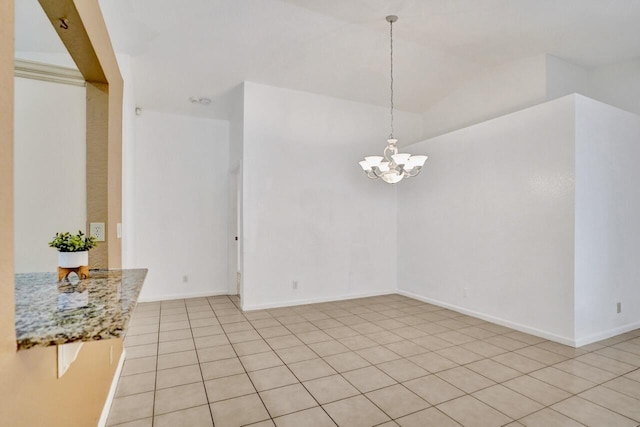 8140 Palm Gate Dr, Boynton Beach, FL 33436 - spare room featuring a chandelier and light tile patterned floors