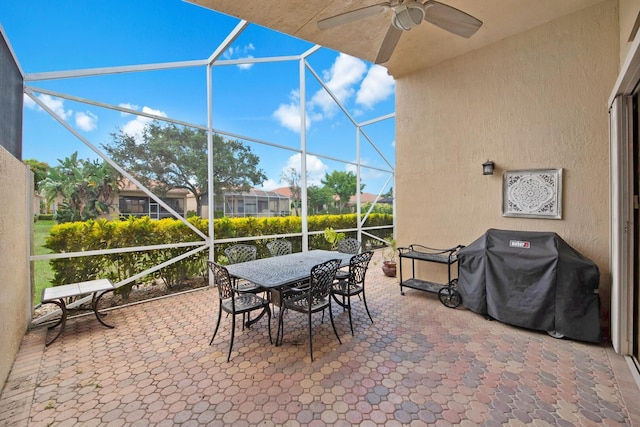 7052 Cataluna Cir, Delray Beach, FL 33446 - sunroom / solarium featuring ceiling fan and outdoor dining space