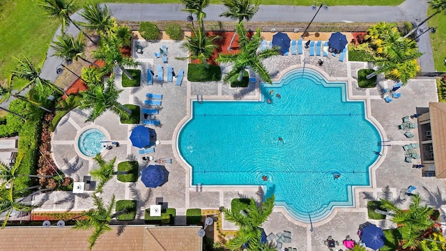 7052 Cataluna Cir, Delray Beach, FL 33446 - drone / aerial view of a pool