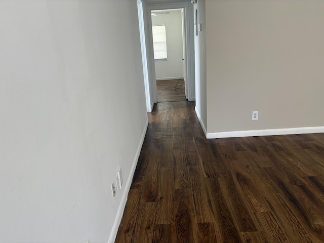 613 Fanshaw O Unit 613O, Boca Raton, FL 33434 - corridor with baseboards and dark wood finished floors