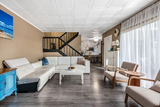 22164 Boca Rancho Dr Unit D, Boca Raton, FL 33428 - living room with wood finished floors and an ornate ceiling