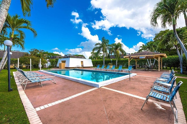 22164 Boca Rancho Dr Unit D, Boca Raton, FL 33428 - community pool featuring a gazebo and a patio area