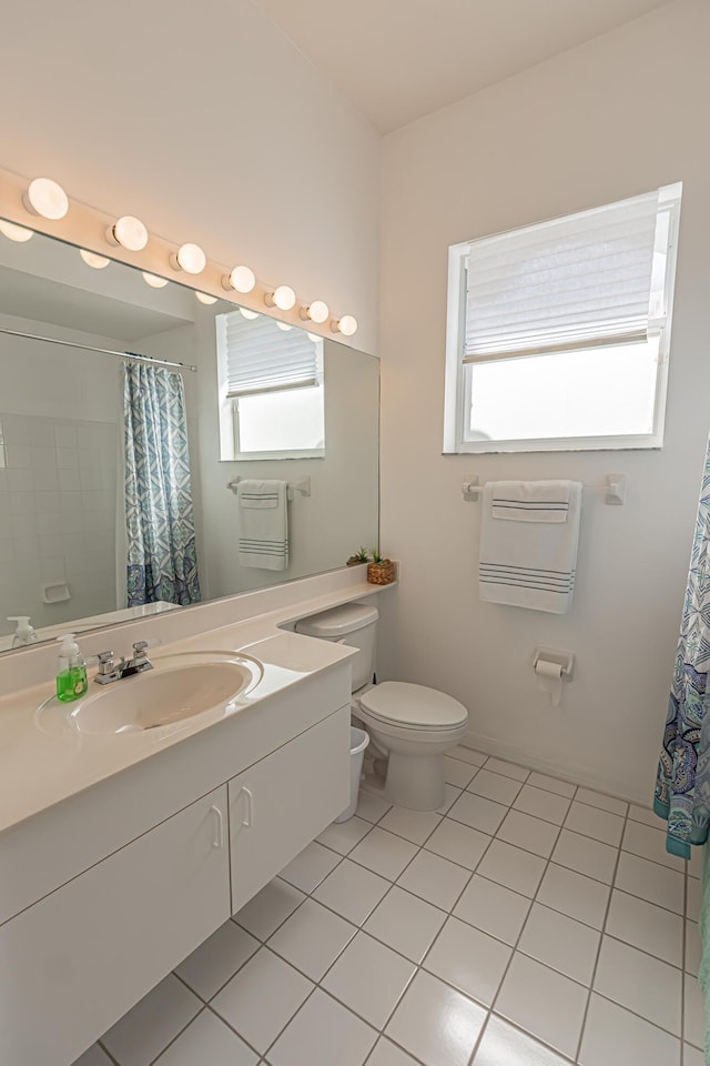 619 NW Monticello Pl, Port Saint Lucie, FL 34986 - bathroom with vanity, tile patterned flooring, and a shower with curtain