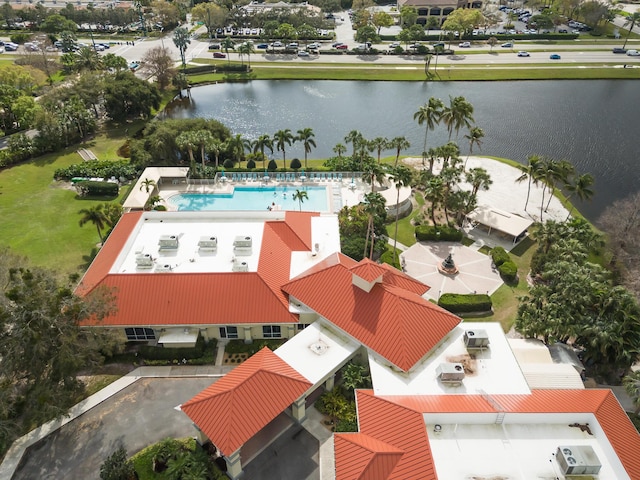 619 NW Monticello Pl, Port Saint Lucie, FL 34986 - aerial view of a pool and a nearby body of water