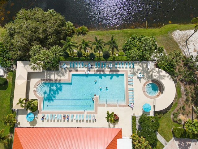 619 NW Monticello Pl, Port Saint Lucie, FL 34986 - aerial view of a pool