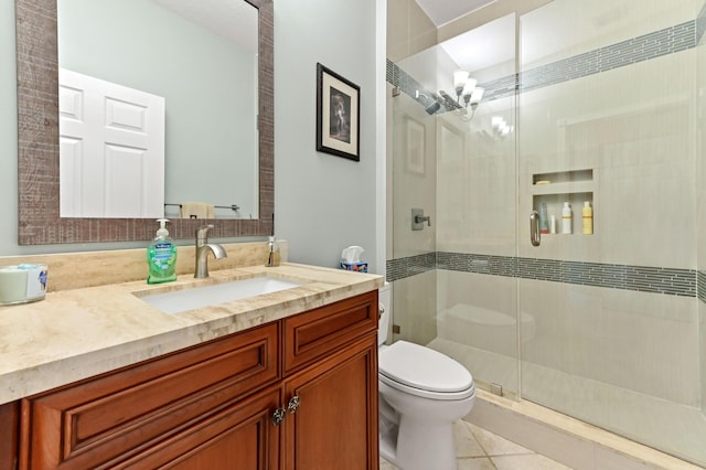 7486 Greenville Cir, Lake Worth, FL 33467 - bathroom with a shower stall, vanity, and tile patterned flooring
