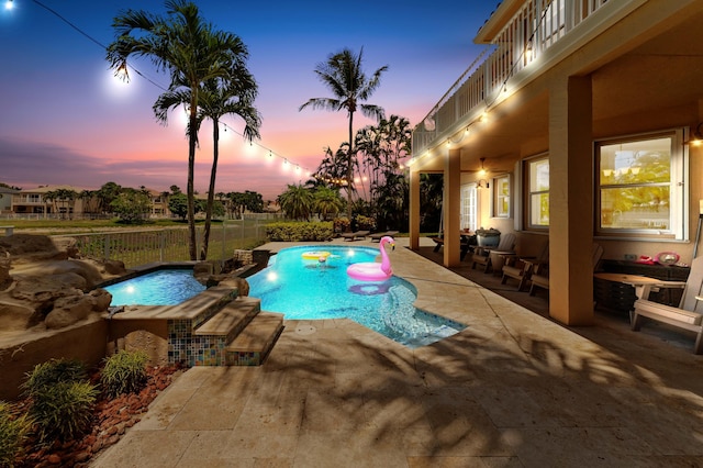 7486 Greenville Cir, Lake Worth, FL 33467 - view of pool with a patio area and a pool with connected hot tub