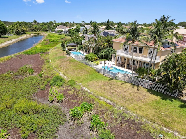 7486 Greenville Cir, Lake Worth, FL 33467 - view from above of property featuring a pool area and a large body of water