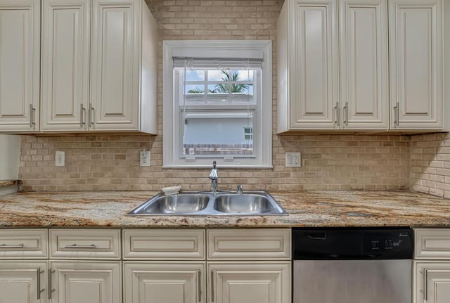 720 N Ocean Breeze, Lake Worth Beach, FL 33460 - kitchen featuring stainless steel dishwasher, backsplash, and light stone counters