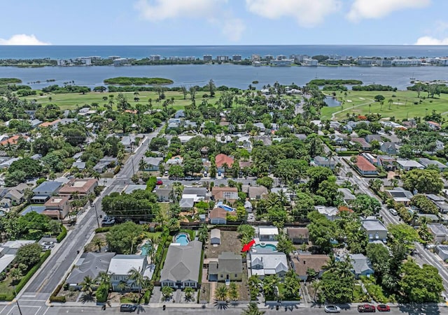 720 N Ocean Breeze, Lake Worth Beach, FL 33460 - aerial view of property and surrounding area featuring a large body of water, nearby suburban area, and a golf club