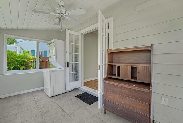 720 N Ocean Breeze, Lake Worth Beach, FL 33460 - unfurnished sunroom featuring lofted ceiling and french doors