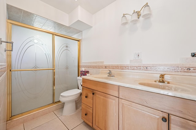 7 Greenway N Unit 111, Royal Palm Beach, FL 33411 - full bath featuring tile patterned floors, a shower stall, and double vanity