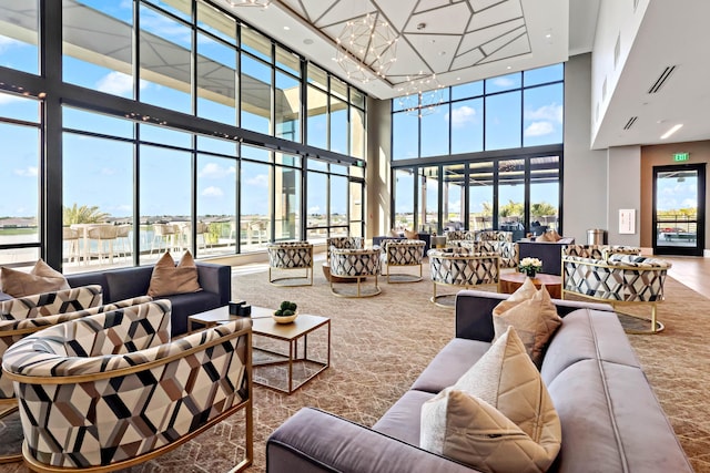 11687 SW Viridian Blvd, Port Saint Lucie, FL 34987 - building lobby featuring a high ceiling and recessed lighting