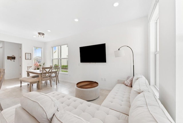 6161 Rancho Ln, West Palm Beach, FL 33415 - living room with recessed lighting and light tile patterned floors