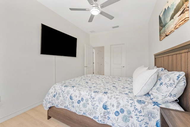 6161 Rancho Ln, West Palm Beach, FL 33415 - bedroom featuring light wood-style floors and ceiling fan