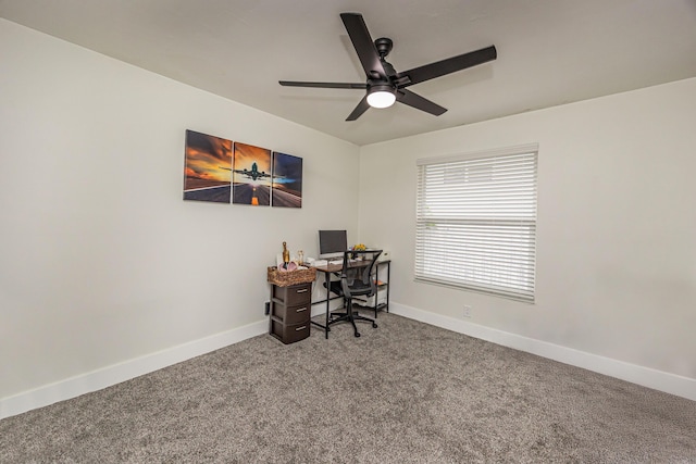 1518 Lee Ct, Lake Worth, FL 33461 - carpeted office space with ceiling fan and baseboards