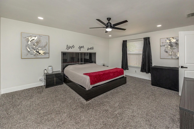 1518 Lee Ct, Lake Worth, FL 33461 - bedroom with carpet floors, recessed lighting, and a ceiling fan