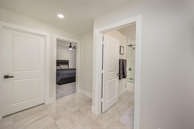 1518 Lee Ct, Lake Worth, FL 33461 - corridor featuring light marble finish flooring and recessed lighting
