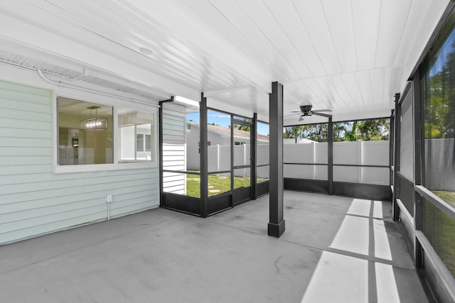 1522 Lance Rd, Jupiter, FL 33469 - unfurnished sunroom featuring a ceiling fan