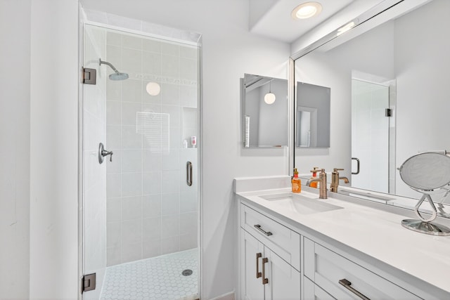 5086 Prairie Dunes Village Cir, Lake Worth, FL 33463 - bathroom with a stall shower and vanity