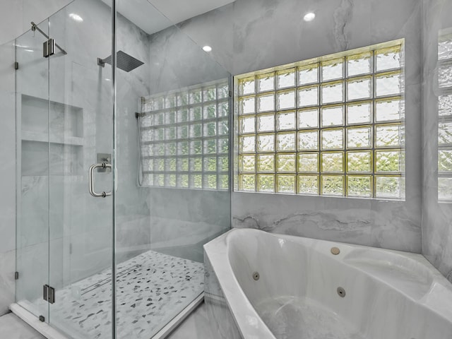 10889 Fillmore Dr, Boynton Beach, FL 33437 - full bathroom with a whirlpool tub and a shower stall