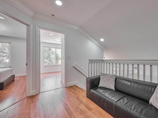 10889 Fillmore Dr, Boynton Beach, FL 33437 - living area with crown molding, light wood-style flooring, and recessed lighting