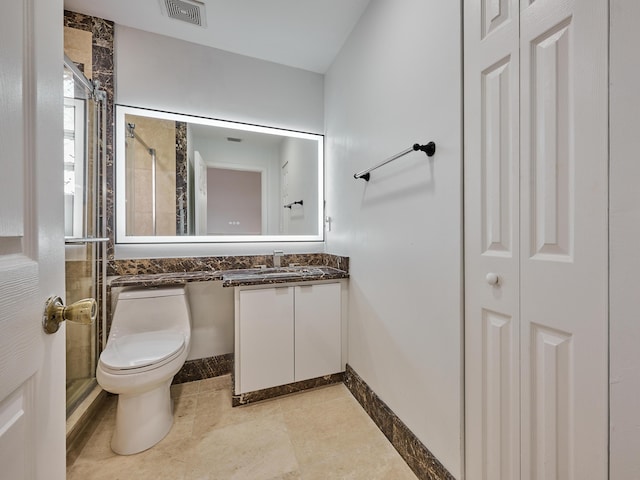10889 Fillmore Dr, Boynton Beach, FL 33437 - full bathroom featuring a closet, a tile shower, vanity, and tile patterned floors