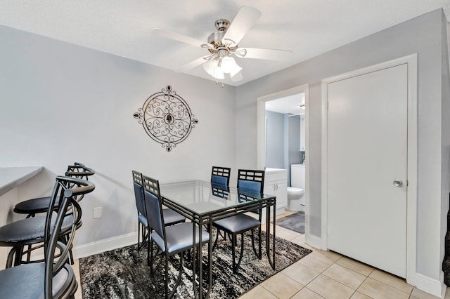 3675 SW Sunset Trace Cir, Palm City, FL 34990 - dining area featuring a ceiling fan and light tile patterned floors