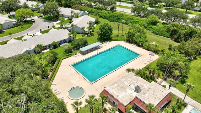 3675 SW Sunset Trace Cir, Palm City, FL 34990 - drone / aerial view of a pool area