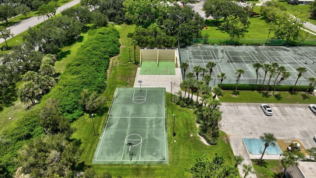 3675 SW Sunset Trace Cir, Palm City, FL 34990 - aerial view of a pool area and a tree filled landscape