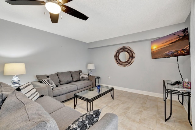3675 SW Sunset Trace Cir, Palm City, FL 34990 - living area with a ceiling fan and light tile patterned floors