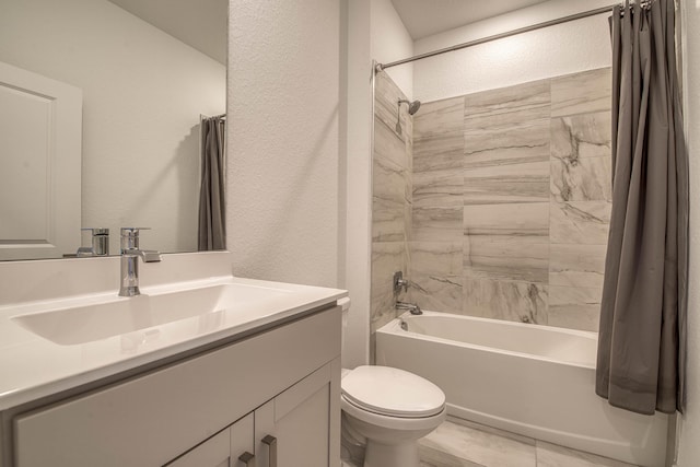 1850 NE Ocean Dunes Dr, Jensen Beach, FL 34957 - full bathroom with shower / bath combo, vanity, and a textured wall