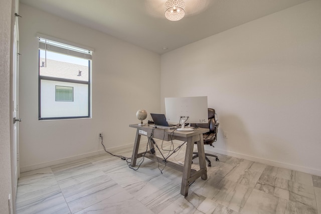 1850 NE Ocean Dunes Dr, Jensen Beach, FL 34957 - office featuring baseboards and marble finish flooring