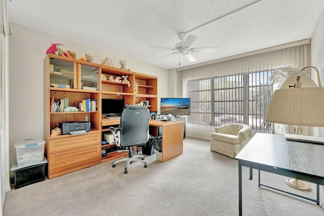 10777 W Sample Rd Unit 207, Coral Springs, FL 33065 - carpeted office space featuring ceiling fan and a textured ceiling