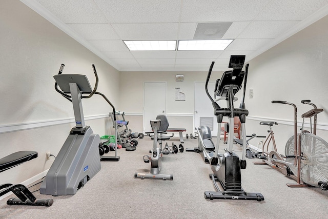 10777 W Sample Rd Unit 207, Coral Springs, FL 33065 - workout room with a drop ceiling and baseboards