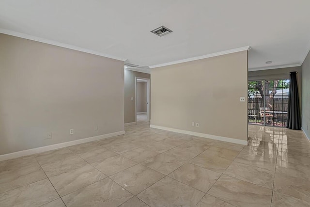 732 Neil Rd Unit 1-4, West Palm Beach, FL 33415 - spare room featuring crown molding and light marble finish flooring