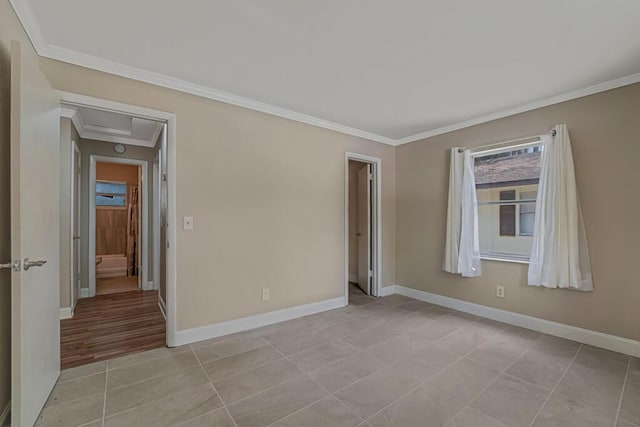 732 Neil Rd Unit 1-4, West Palm Beach, FL 33415 - unfurnished room featuring attic access, light tile patterned floors, and ornamental molding
