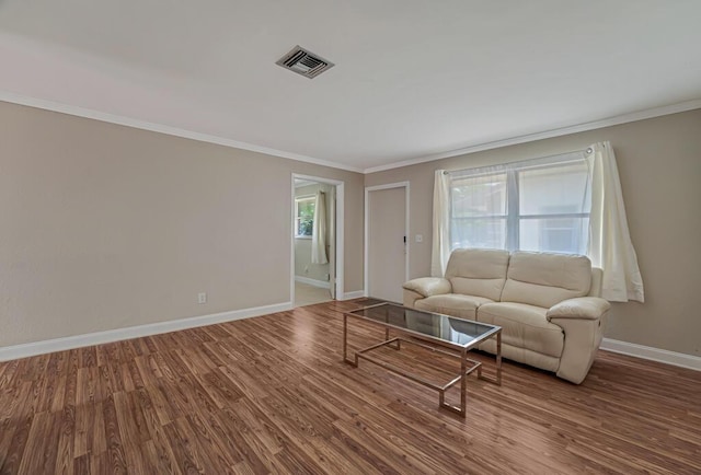 732 Neil Rd Unit 1-4, West Palm Beach, FL 33415 - living area featuring wood finished floors and crown molding