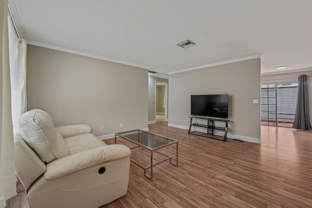 732 Neil Rd Unit 1-4, West Palm Beach, FL 33415 - living room with crown molding and wood finished floors