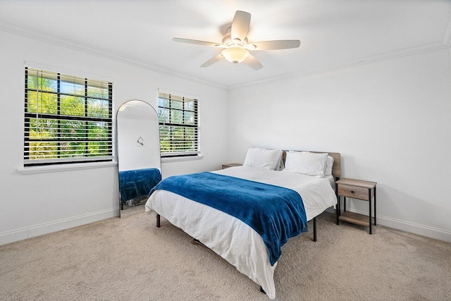 421 N Cypress Dr Unit 15, Tequesta, FL 33469 - bedroom with ornamental molding, carpet flooring, and a ceiling fan