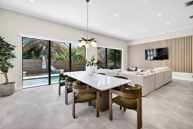 1807 NE 18th St, Fort Lauderdale, FL 33305 - dining space featuring recessed lighting and a chandelier