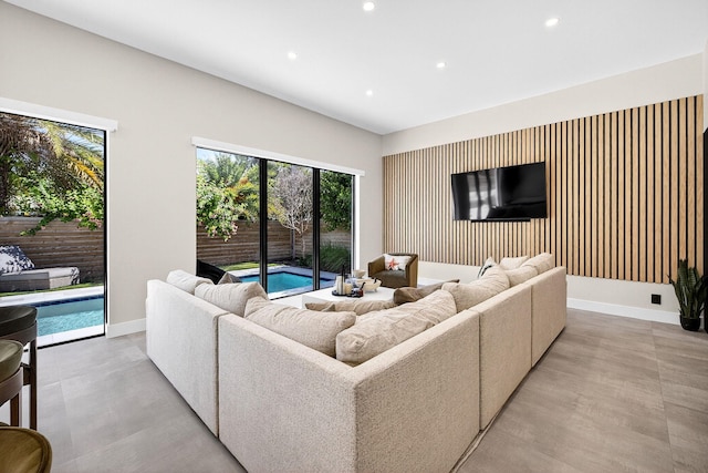 1807 NE 18th St, Fort Lauderdale, FL 33305 - living area with recessed lighting and baseboards