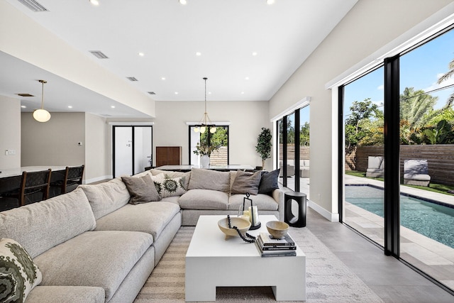 1807 NE 18th St, Fort Lauderdale, FL 33305 - living area featuring recessed lighting and baseboards