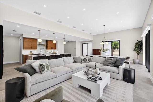 1807 NE 18th St, Fort Lauderdale, FL 33305 - living area featuring recessed lighting and light wood-type flooring