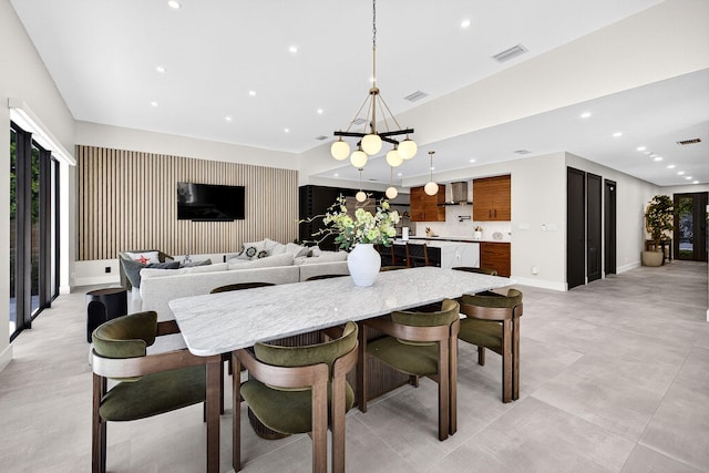 1807 NE 18th St, Fort Lauderdale, FL 33305 - dining space with recessed lighting and a chandelier