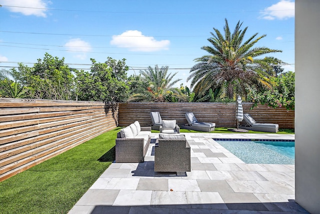1807 NE 18th St, Fort Lauderdale, FL 33305 - fenced backyard featuring a patio and an outdoor hangout area