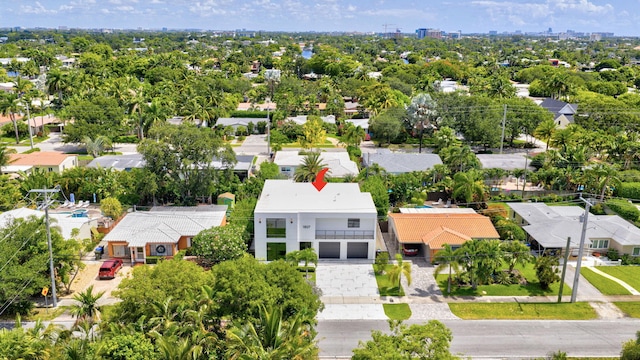 1807 NE 18th St, Fort Lauderdale, FL 33305 - aerial perspective of suburban area with a tree filled landscape